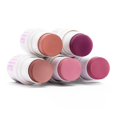 Kit blush, batom e sombra