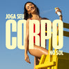 mulher aplicando protetor solar aerossol FPS 50 da Ollie, com frase de efeito "Joga seu corpo no sol".