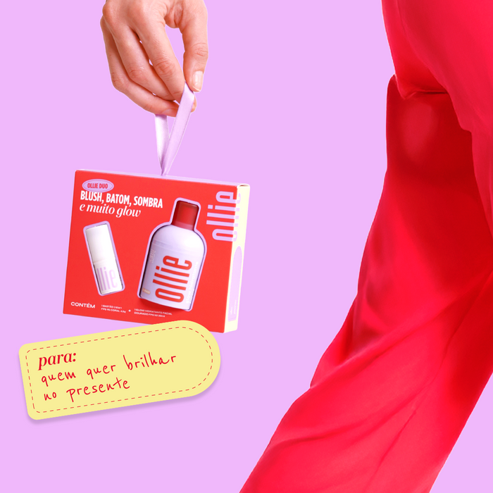 Blush, batom e sombra e muito glow