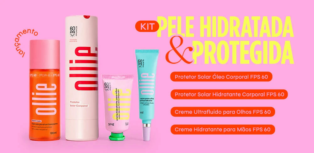 Produtos Ollie para proteção solar - meuollie