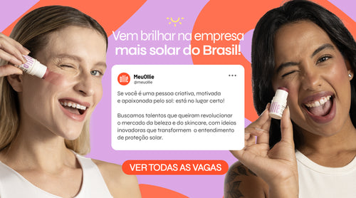 Vem brilhar na empresa mais solar do Basil! "se você é uma pessoa criativa, motivada e apaixonada pelo sol: está no lugar certo! Buscamos talentos que queiram revolucionar o mercado de beleza e do skincare, com ideias inovadoras que transformem o entendimento de proteção solar. 