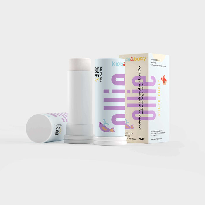 Protetor Solar Infantil em Bastão Mineral FPS 80 FPUVA 30 | meuollie