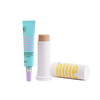 Kit Bye bye olheiras da Ollie. Composto pelo creme para olhos antioxidante FPS 60 e o Protetor Solar em Bastão com cor FPS 95.