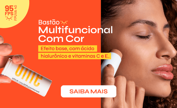 Bastão multifuncional com cor, efeito base, com ácido hialurônico e vitaminas C e E