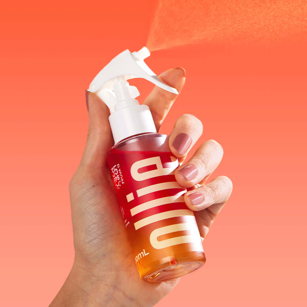 Protetor Solar Corporal Spray Bifásico FPS 35 FPUVA 12 Protetor Solar Spray com FPS 35 e FPUVA 12, enriquecido com niacinamida, extrato de calêndula e vitamina E para proteger e nutrir sua pele.